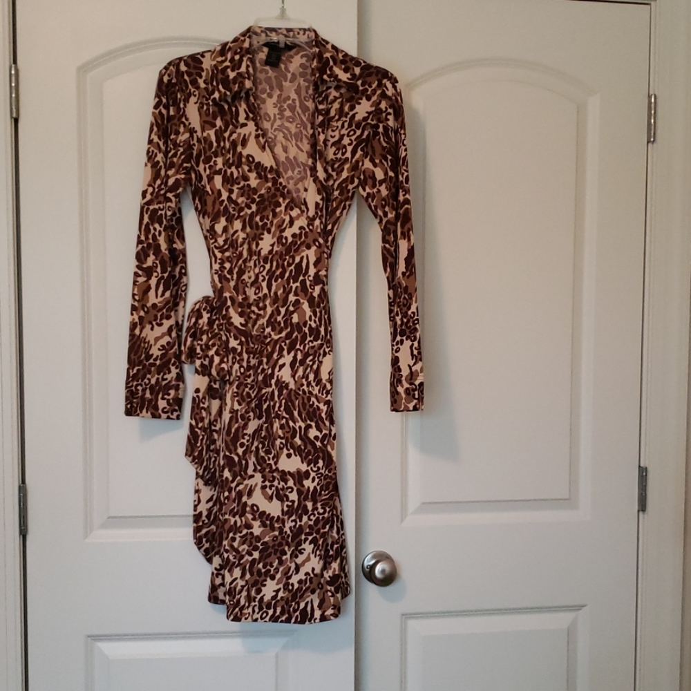 Animal print wrap dress